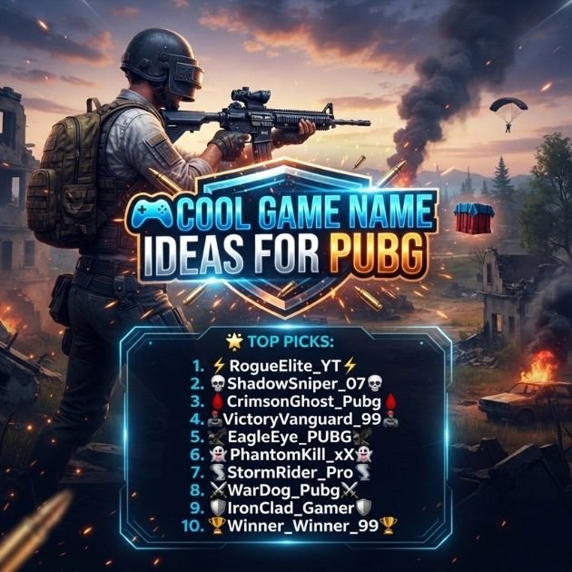 🎮 Cool Game Name Ideas for PUBG
