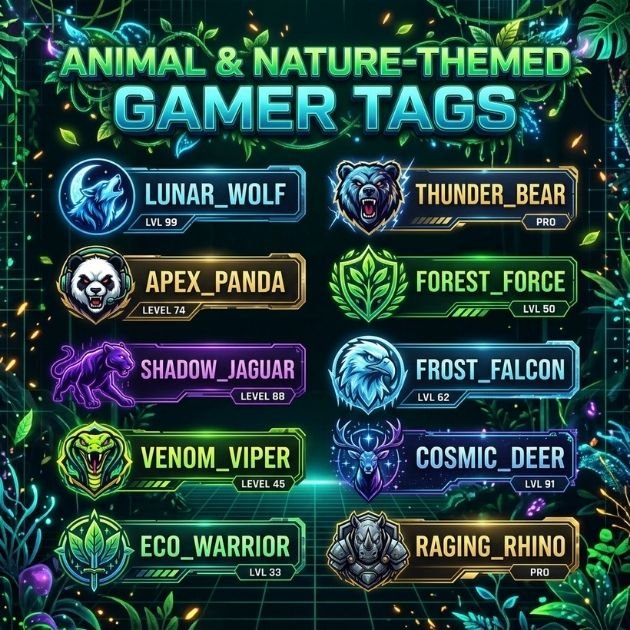 Animal & Nature-Themed Gamer Tags