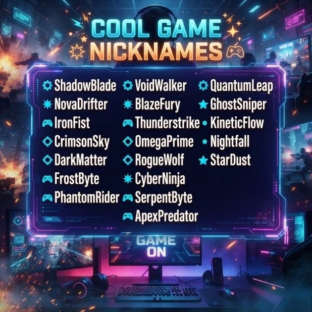 Cool Game Nicknames