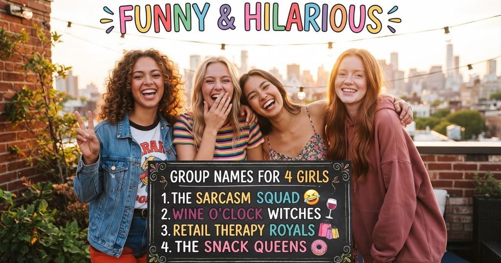 Funny & Hilarious Group Names for 4 Girls