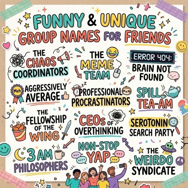 Funny Unique Group Names for Friends