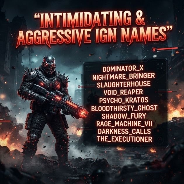 Intimidating & Aggressive IGN Names
