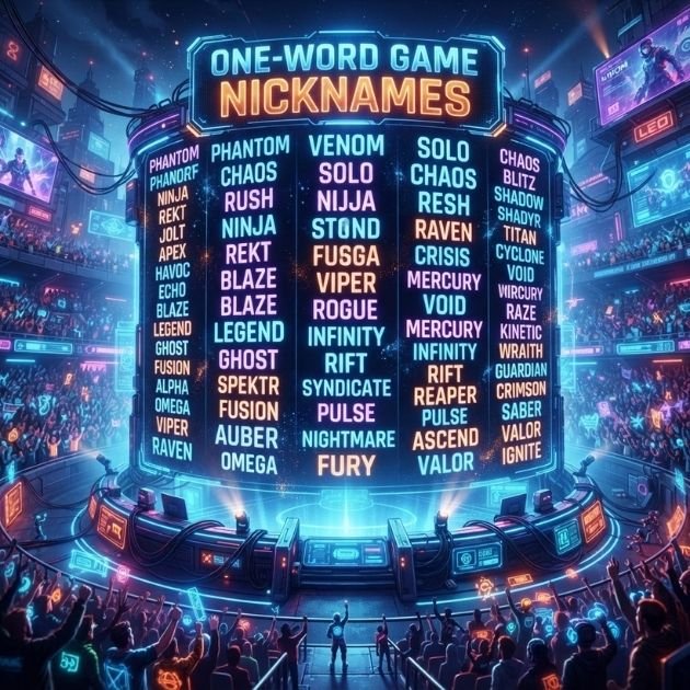 One-Word Game Nicknames