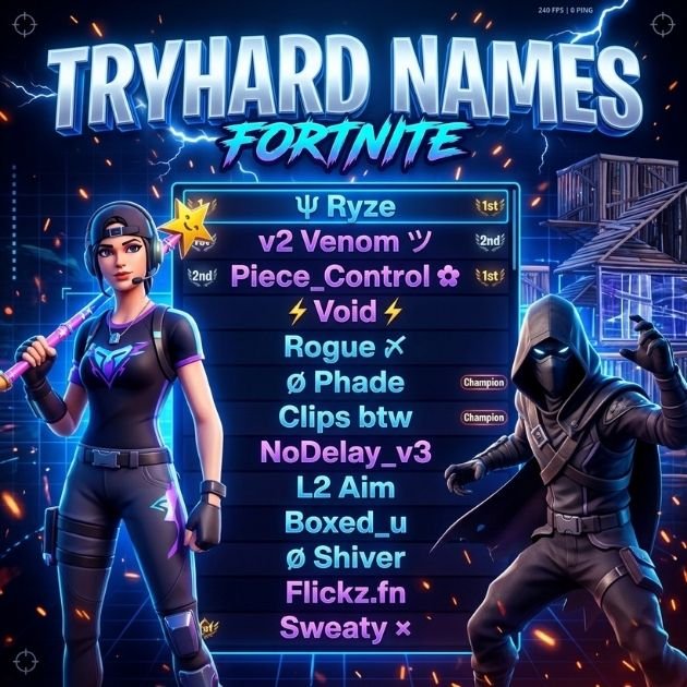 Tryhard Names For Fortnite