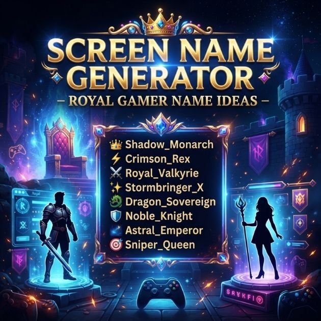 👑 Screen Name Generator – Royal Gamer Name Ideas